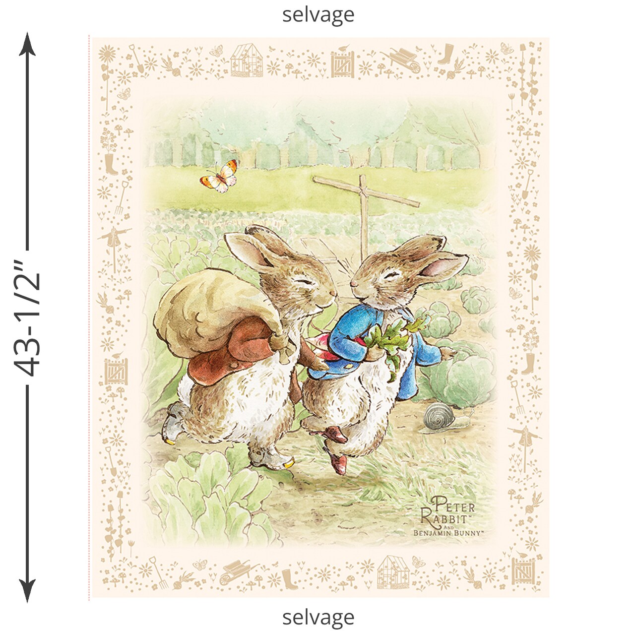 Peter Rabbit and Benjamin Bunny Panel (pd17255-panel) | Peter Rabbit and Benjamin Bunny | Riley Blake Designs | Riley Blake
